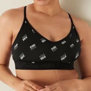 Victorias Secret Pink Ultimate Lightly Lined Black White Sport Bra Size XS NWT